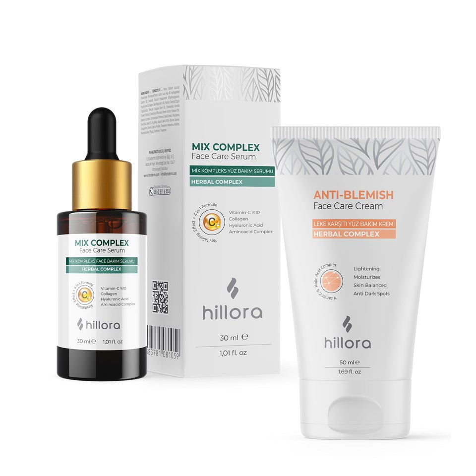 سيروم هيلورا ميكس كومبلكس للعناية بالوجه + مجموعة كريم هيلورا للعناية بالوجه المضاد للشوائب