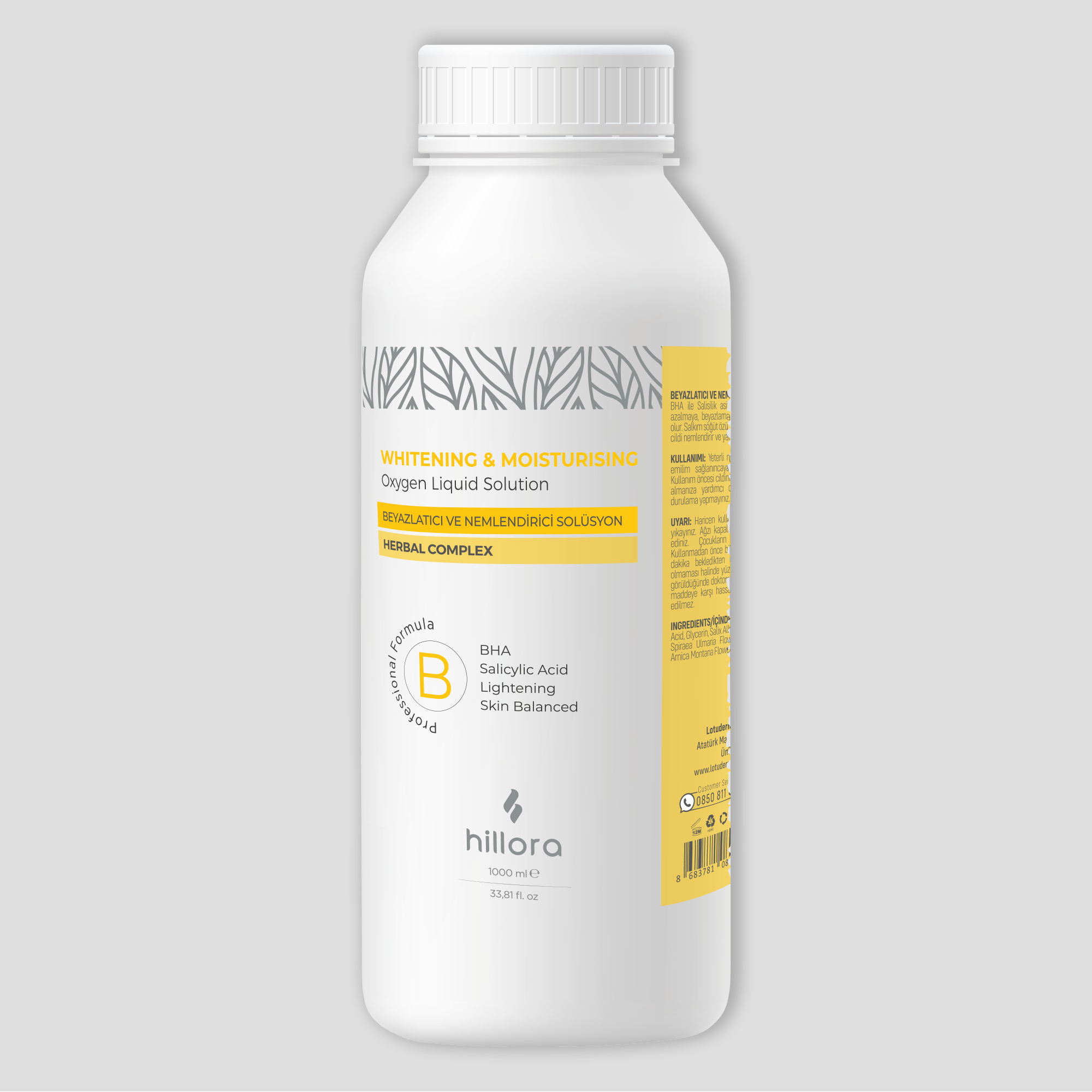 Hillora Hydrafacial BHA Solution blanchissante et hydratante efficace 1000ml