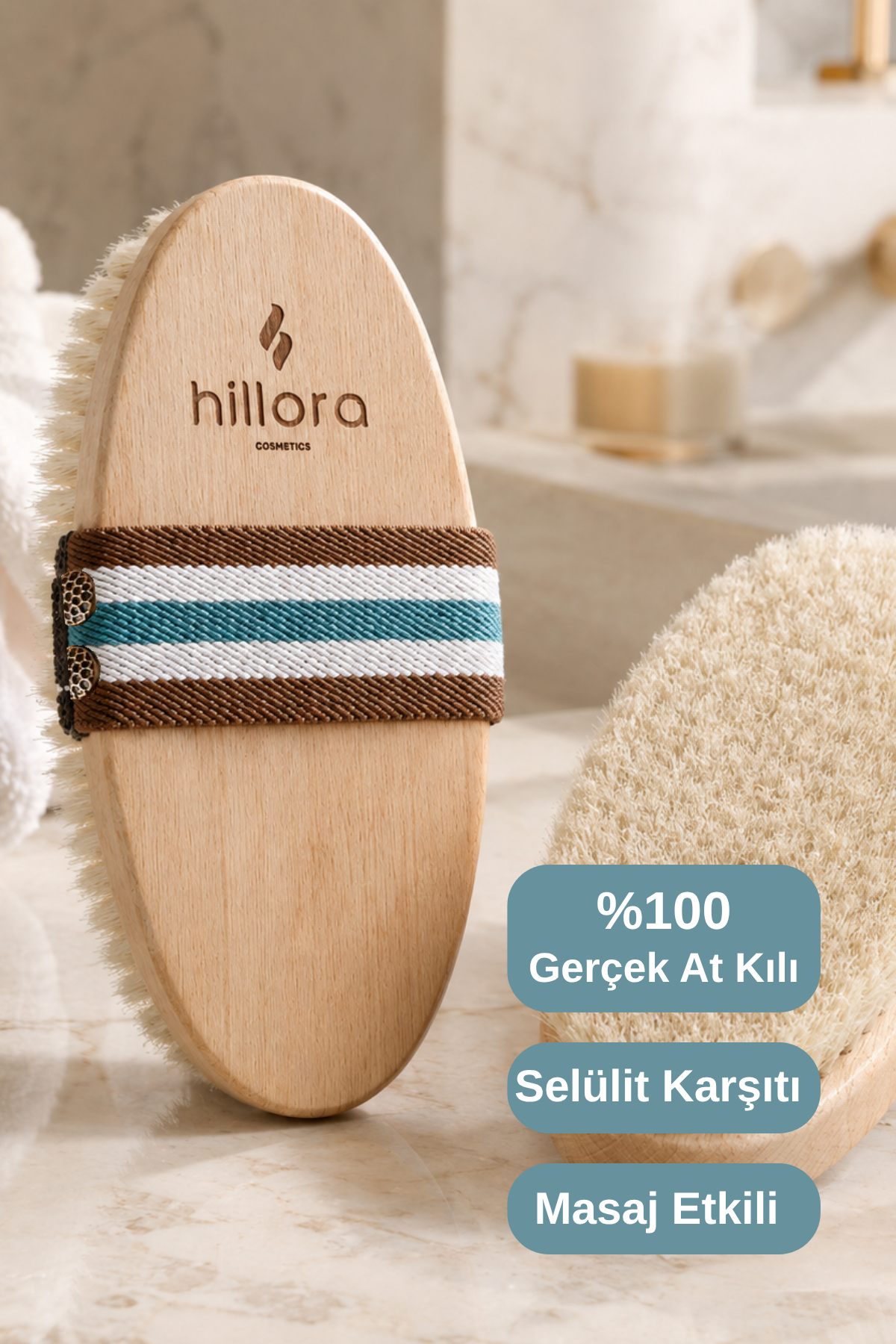 %100 Doğal At Kılı Selülit Fırçası