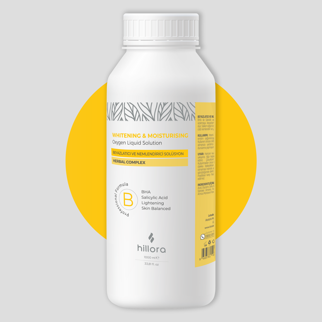 Hillora Hydrafacial BHA Etkili Beyazlatıcı ve Nemlendirici Solüsyon 1000ml